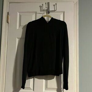 Athleta Black Criss Cross Split Back Hoodie